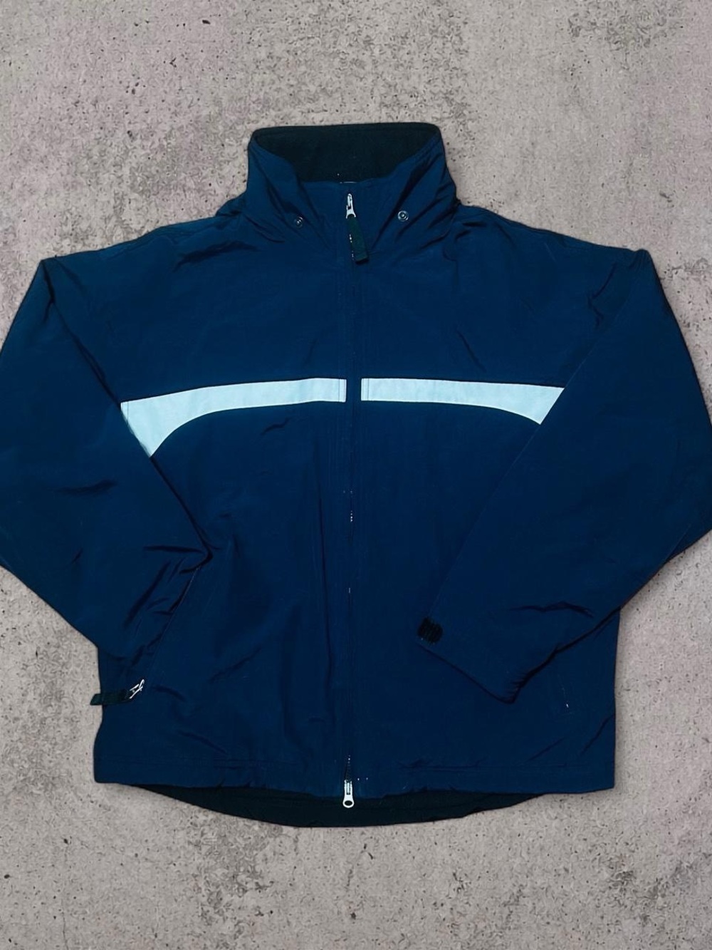 Gap Navy Blue Hooded Two Way Zip Windbreaker Jacket